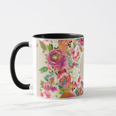 Elegantes floral Rustic Chic Kraft Monogram Custom Tasse (Links)