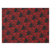 Elegantes Floral Schwarz und Rot Tischdecke (Vorderseite (Horizontal))