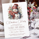 Elegantes Floral Snowman Weihnachts-Party Einladung<br><div class="desc">Diese elegante Weihnachtsfeier-Party Einladung besticht durch einen eleganten Wasserfarben-Schneemann in Poinsettia. Features Weihnachten in Rot elegante Skript-Schriftart auf einem weißen Hintergrund. Ideal für einen stilvollen Urlaub, wird diese Einladung bestimmt Ihre Gäste beeindrucken. Die Einladung kann personalisiert sein, Ihre Party-Daten und alle anderen speziellen Informationen, die Sie gewollt, um enthalten. Machen...</div>