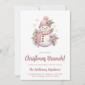 Elegantes Floral Snowman Weihnachtsfest Einladung (Vorderseite)