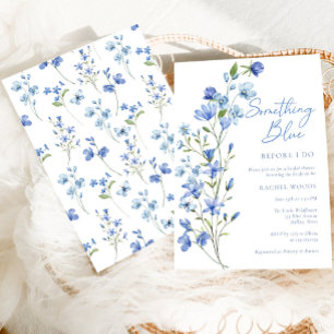 Elegantes Floral Something Blue Brautparty Einladung
