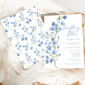 Elegantes Floral Something Blue Brautparty Einladung