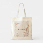 Elegantes Floral Tote Bag Design Tragetasche (Rückseite)
