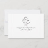 Elegantes Floral Vine Monogramm Mitteilungskarte (Rückseite)