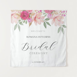 Elegantes Floral Wasserfarbe Handgemalt Wandteppich