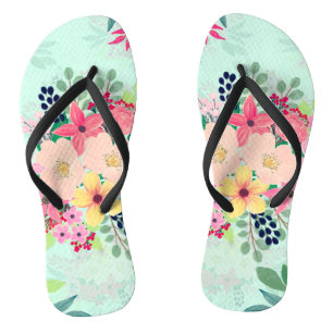Elegantes Floral Watercolor Paint Shop Badesandalen