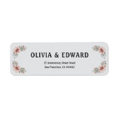 Elegantes Floral Wedding Custom Address Label (Vorne)