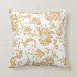 Elegantes Floral White Gold Kissen