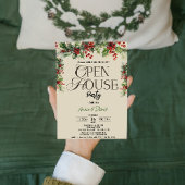 Elegantes Floral Xmas Holly Weihnachts-Open House Einladung