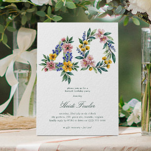 Elegantes Florales 40' Botanisches 40. Geburtstags Einladung