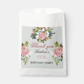 Elegantes Florales 60. Geburtstags- Geschenktütchen (Vorderseite)