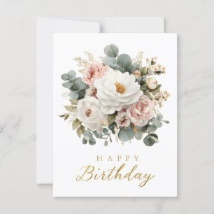 Elegantes Florales "Alles Gute zum Geburtstag"  Postkarte