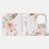 Elegantes florales Aquarellblatt Rustikales Monogr Case-Mate iPhone Hülle (Rückseite (Horizontal))