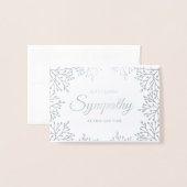 Elegantes florales Beileid Folienkarte (Vorderseite mit Umschlag)