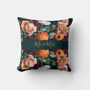 Elegantes florales botanisches rustikales Mr. & Mr Kissen