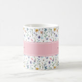 Elegantes florales botanisches Skript-Monogramm Kaffeetasse (Mittel)