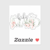 Elegantes florales Brautparty & Bridesmaid Sticker (Blatt)