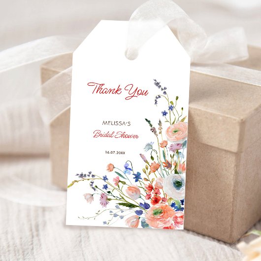 Elegantes florales Brautparty Danke Geschenkanhänger