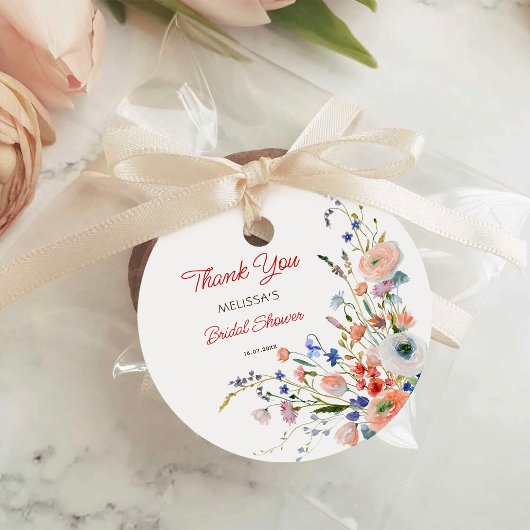 Elegantes florales Brautparty Danke Geschenkanhänger