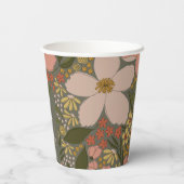 Elegantes, florales Brautparty Personalisiert Pappbecher (Rückseite)