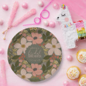 Elegantes, florales Brautparty Personalisiert Pappteller (Party)