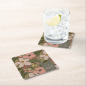 Elegantes, florales Brautparty Personalisiert Rechteckiger Pappuntersetzer (Vor Ort)