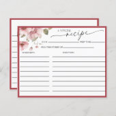 Elegantes florales Brautparty | Rezeptkarten (Vorne/Hinten)