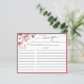 Elegantes florales Brautparty | Rezeptkarten (Stehend Vorderseite)