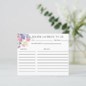 Elegantes florales Brautparty | Rezeptkarten (Stehend Vorderseite)
