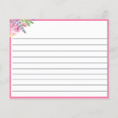 Elegantes florales Brautparty | Rezeptkarten (Rückseite)