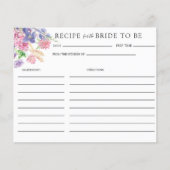 Elegantes florales Brautparty | Rezeptkarten (Vorderseite)