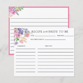 Elegantes florales Brautparty | Rezeptkarten