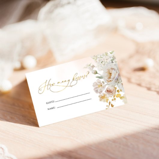 Elegantes florales Brautparty Wie viele Kisses Gam Begleitkarte