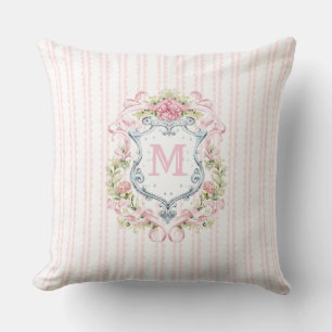 Elegantes florales Brautwappen Kissen