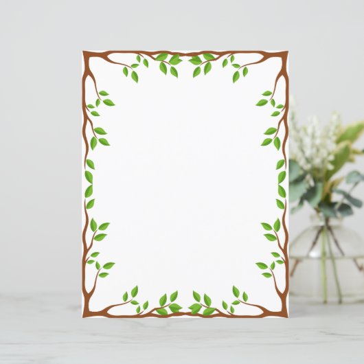 Elegantes Florales Briefpapier (Stehend Vorderseite)