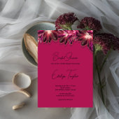 Elegantes florales Burgundy Brautparty Einladung