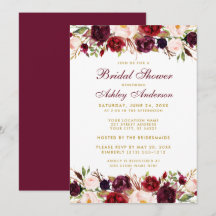 Elegantes florales Burgundy Gold Brautparty
