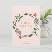 Elegantes florales Business Feiertagskarte (Stehend Vorderseite)