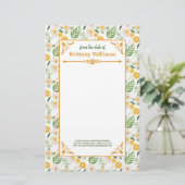 Elegantes florales Daisy Botanisches Gartenmuster Briefpapier (Stehend Vorderseite)