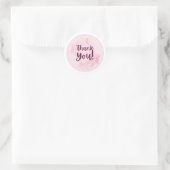 Elegantes florales „Danke“ Runder Aufkleber (Tasche)