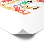 Elegantes florales Dekorationsdesign Verziert Elef Poster (Ecke)