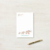 Elegantes florales Dekorationsmuster Verziert Elef Post-it Klebezettel (Auf Schreibtisch)