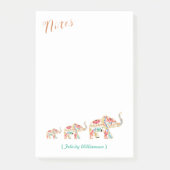 Elegantes florales Dekorationsmuster Verziert Elef Post-it Klebezettel (Vorderseite)