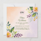 Elegantes florales Design Save The Date (Rückseite)