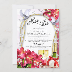 Elegantes florales Diamonds Hearts Brautparty Einladung