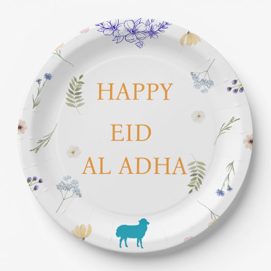 Elegantes Florales Eid al-Adha  Pappteller (Vorderseite)