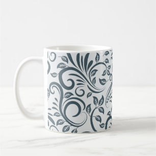 Elegantes florales Filigran-Swirbelmuster Kaffeetasse