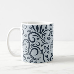 Elegantes florales Filigran-Swirbelmuster Kaffeetasse
