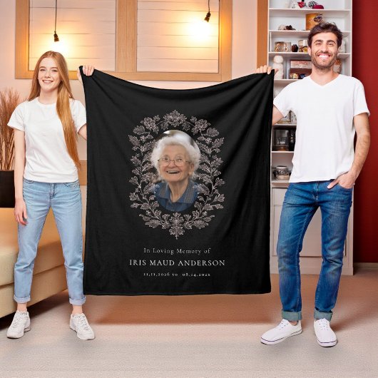 Elegantes florales Foto im Gedächtnis Fleecedecke