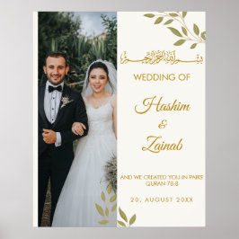 Elegantes florales Foto Islamisches Hochzeitsposte Poster